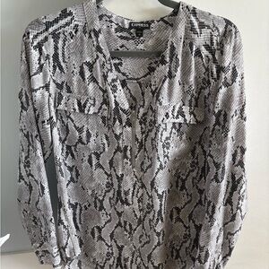 Express Black and White Snake Print Blouse